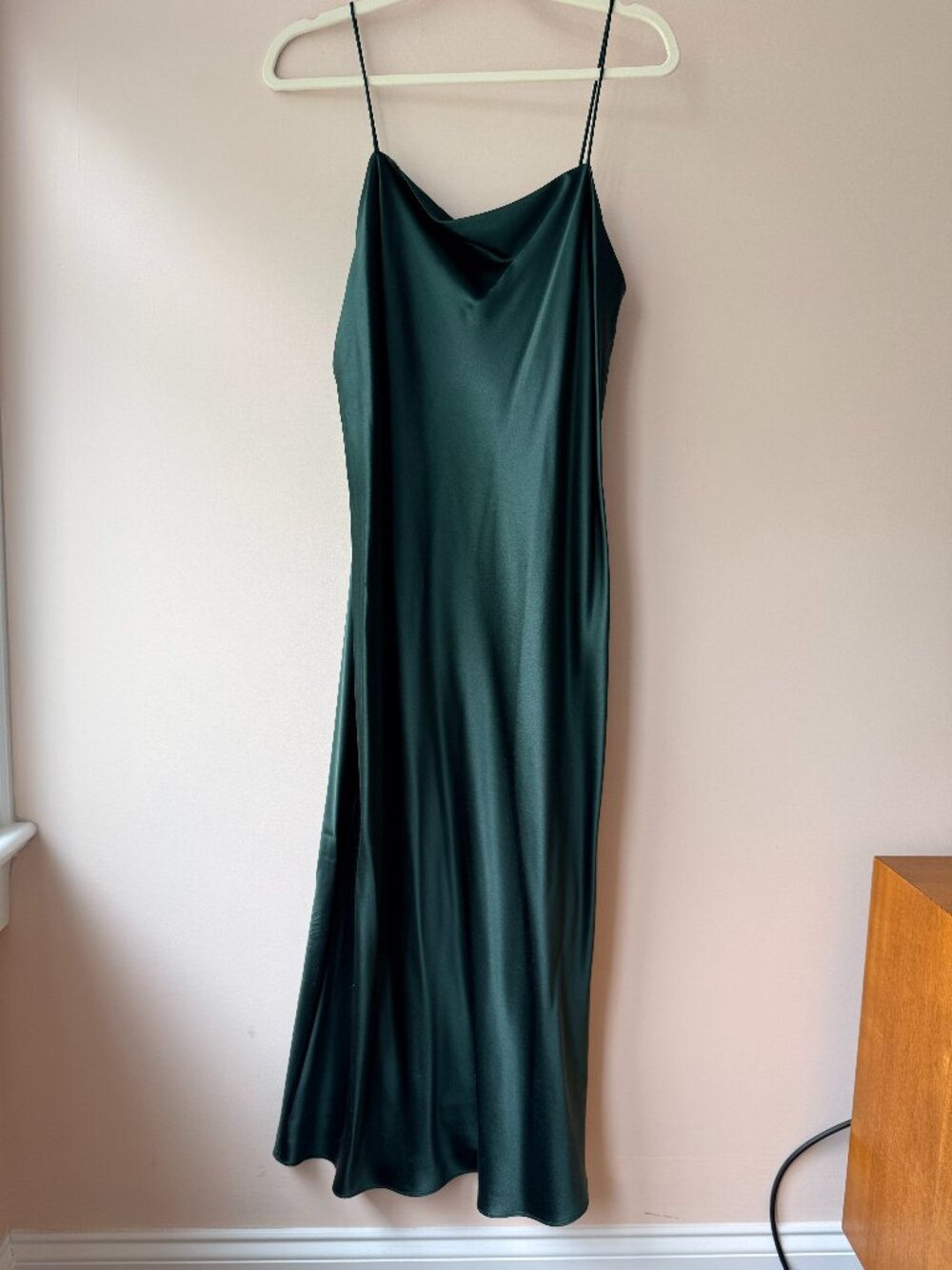 Banana Republic 100% Silk Midi Dress Emerald Green Size L